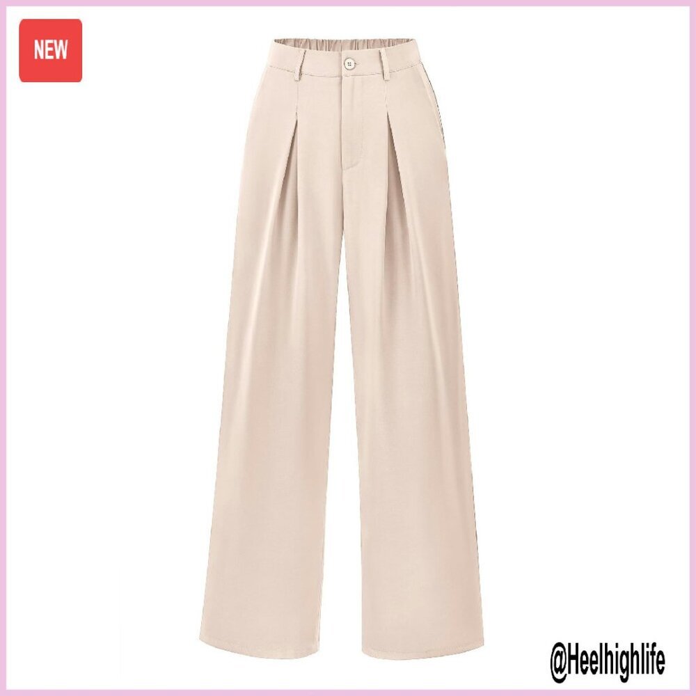 High Waist Wide Leg Palazzo Pants with Pockets for Work Office Business Casual